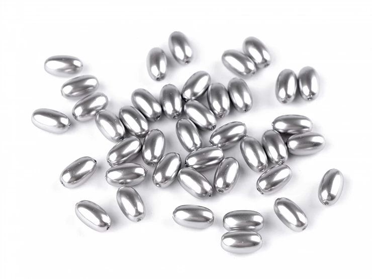 Plastové voskové koráliky / perly Glance oliva 6x10 mm - 10g