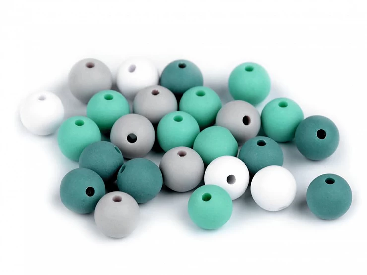 Plastové korálky matné Ø10 mm - 20g