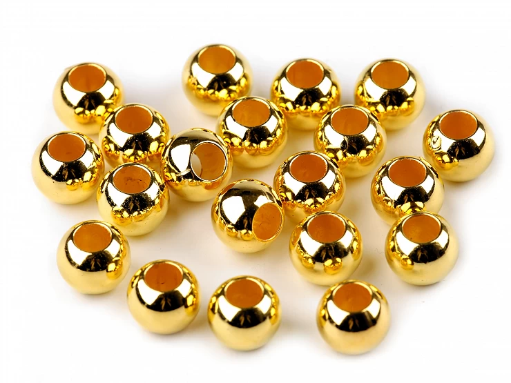 Plastové korálky Metalic s veľkým prievlakom / plavkové 8x10 mm - 20ks