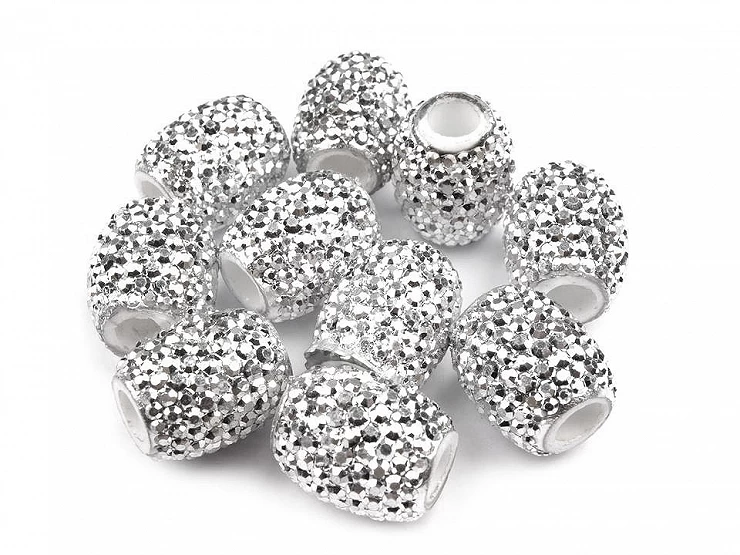 Plastové koráliky s veľkým prievlakom / plavkové 13x15 mm - 5ks