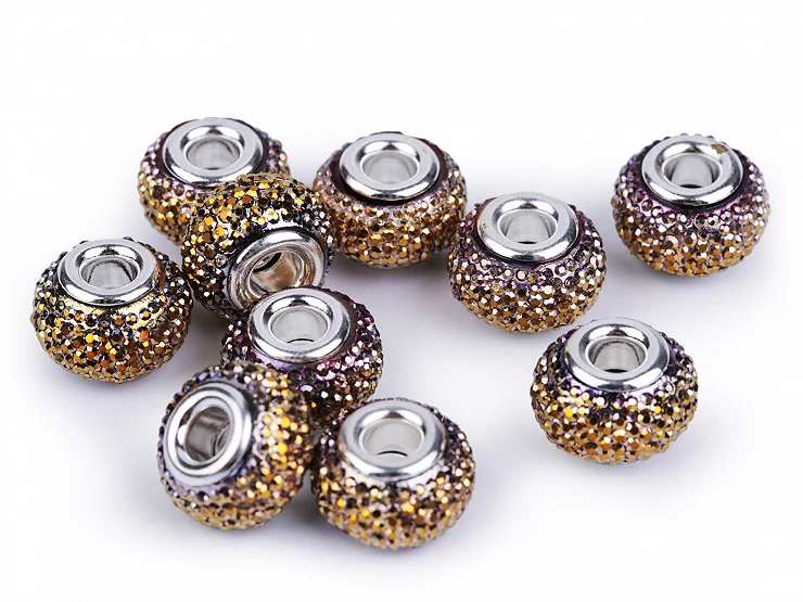 Plastové korálky s veľkým prievlakom / plavkové 9x14 mm - 2ks