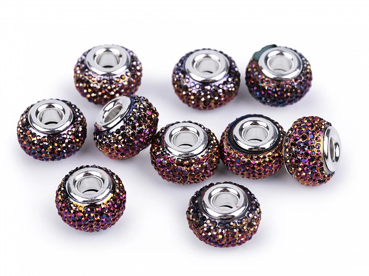 Plastové korálky s veľkým prievlakom / plavkové 9x14 mm - 2ks HTP12