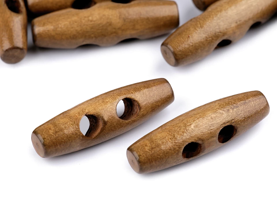 Drevený gombík oliva 12x40 mm - 10 ks