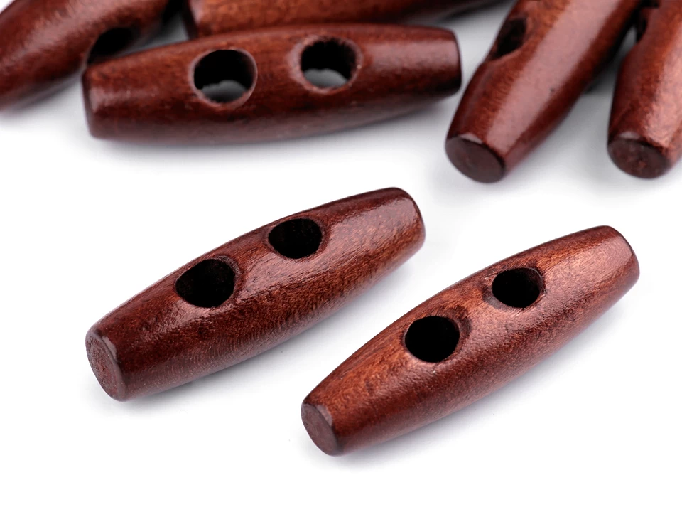 Drevený gombík oliva 12x40 mm - 10 ks