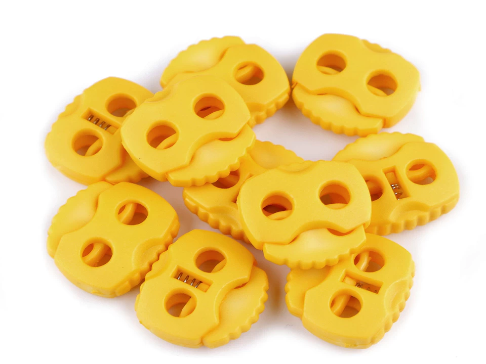 Brzdičky s dvoma dierkami 20x20 mm – variant 28 žltá HTP 2 – 10 ks