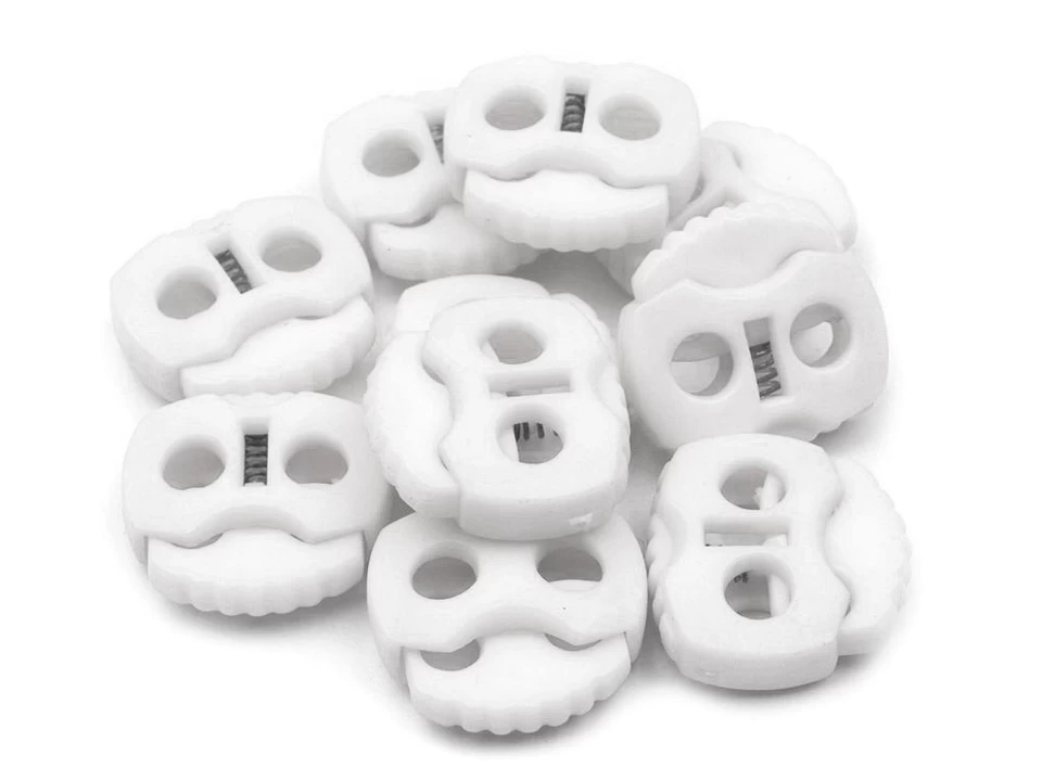 Brzdičky s dvoma dierkami 20x20 mm – variant 5 biela – 10 ks