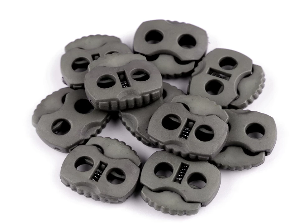 Brzdičky s dvoma dierkami 20x20 mm – variant 32 šedá – 10 ks
