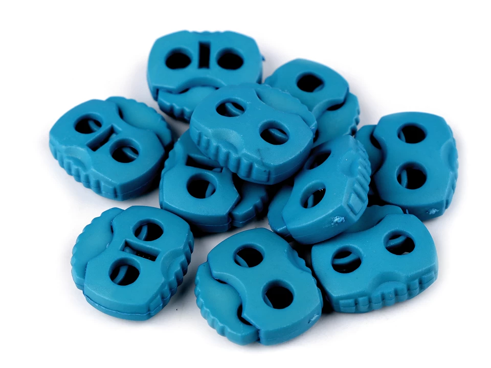Brzdičky s dvoma dierkami 20x20 mm – variant 40 petrolejová – 10 ks