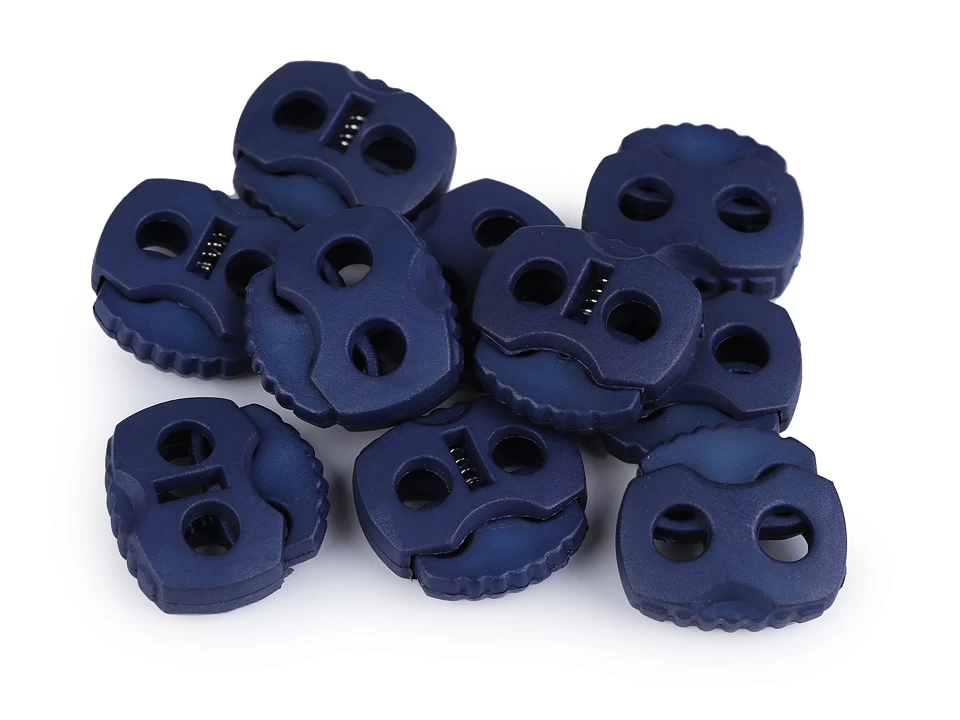 Brzdičky s dvoma dierkami 20x20 mm – variant 41 modrá tmavá – 10 ks