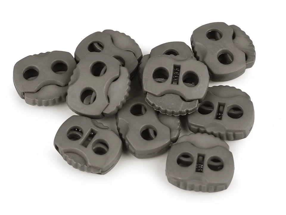 Brzdičky s dvoma dierkami 20x20 mm – variant 43 olivová šedá – 10 ks
