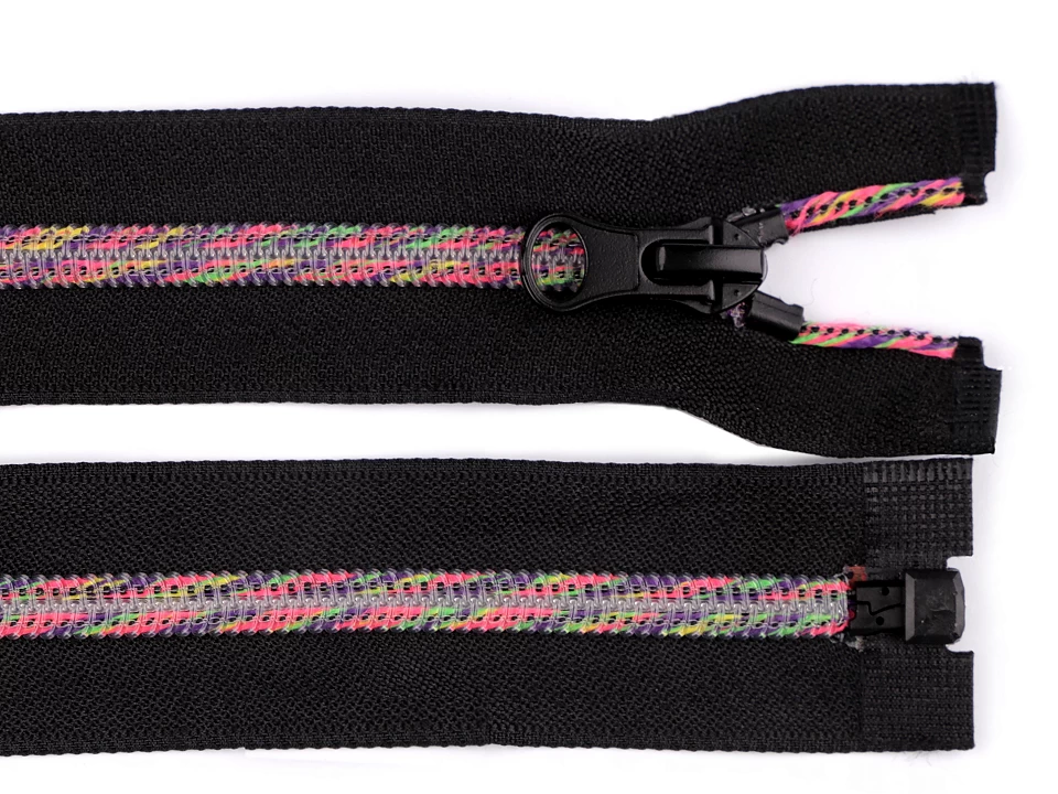 Dúhový špirálový zips šírka 5 mm dĺžka 80 cm-1 ks