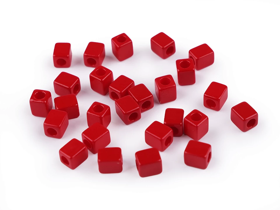 Plastové korálky kocka 6x6 mm- 5g