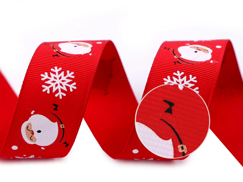 Vianočná rypsová stuha šírka 24 mm - 3 m