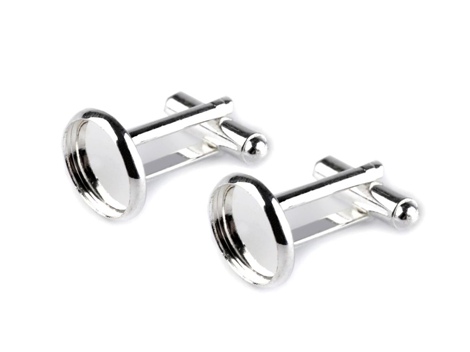 Manžetové gombíky s lôžkom Ø14 mm polotovar - 2 ks