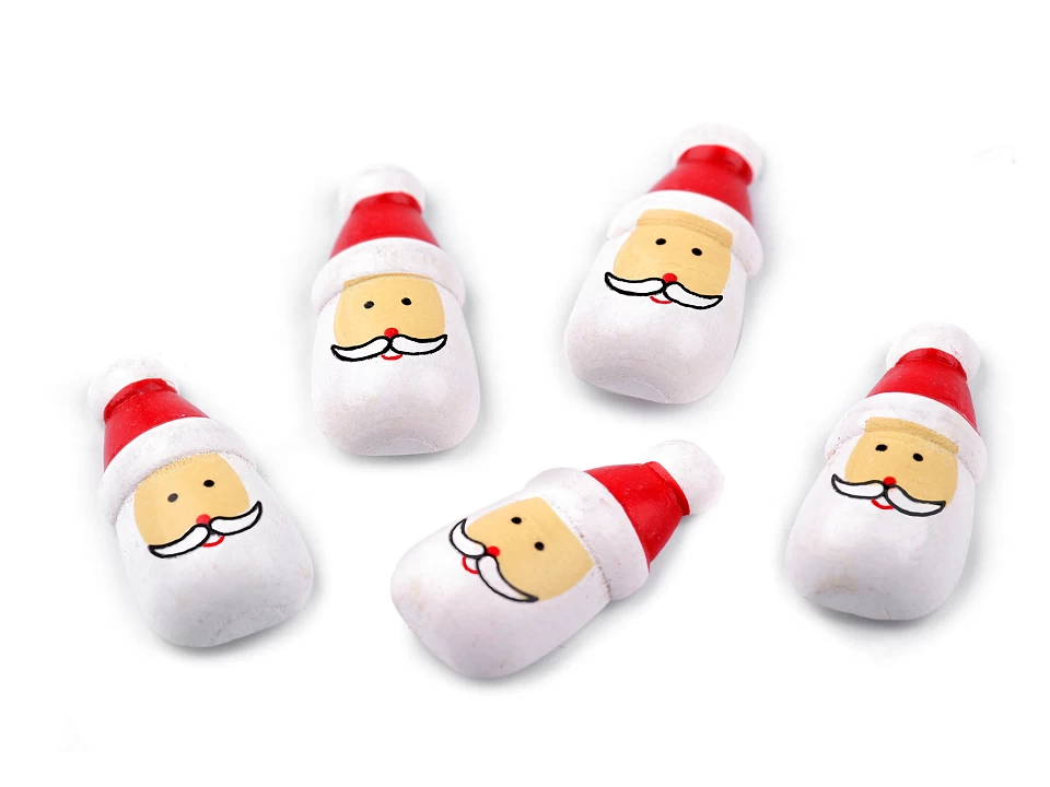 Samolepiaci drevený Santa - 5ks