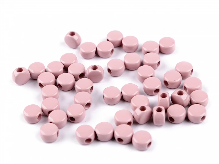 Plastové korálky placky Ø9 mm - 10g