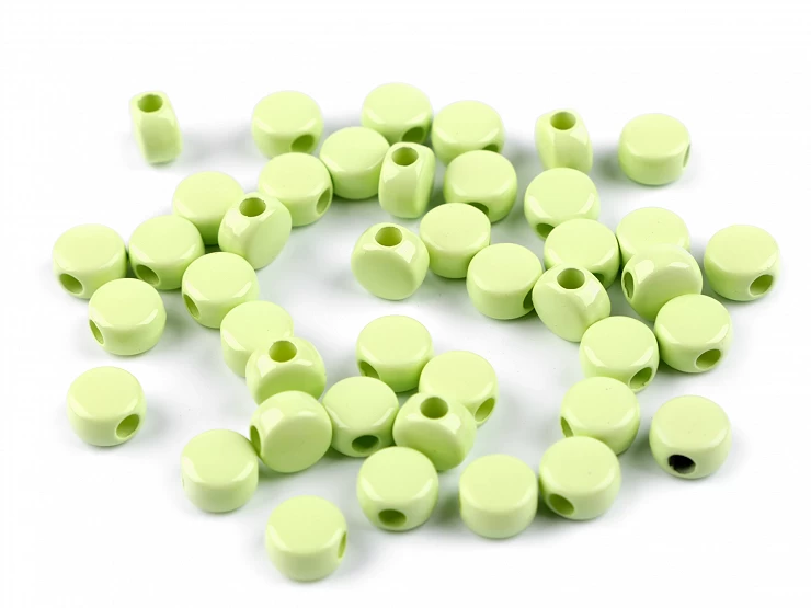 Plastové korálky placky Ø9 mm - 10g