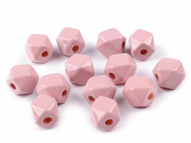 Plastové korálky kocka / diamant 12x12 mm - 20g