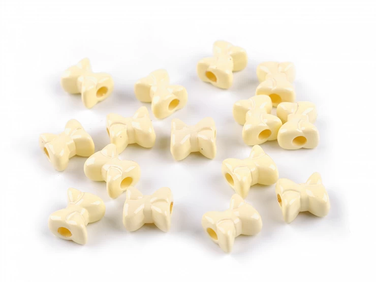 Plastové korálky mašľa 12x13 mm - 10g