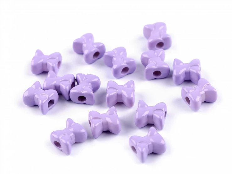 Plastové korálky mašľa 12x13 mm - 10g