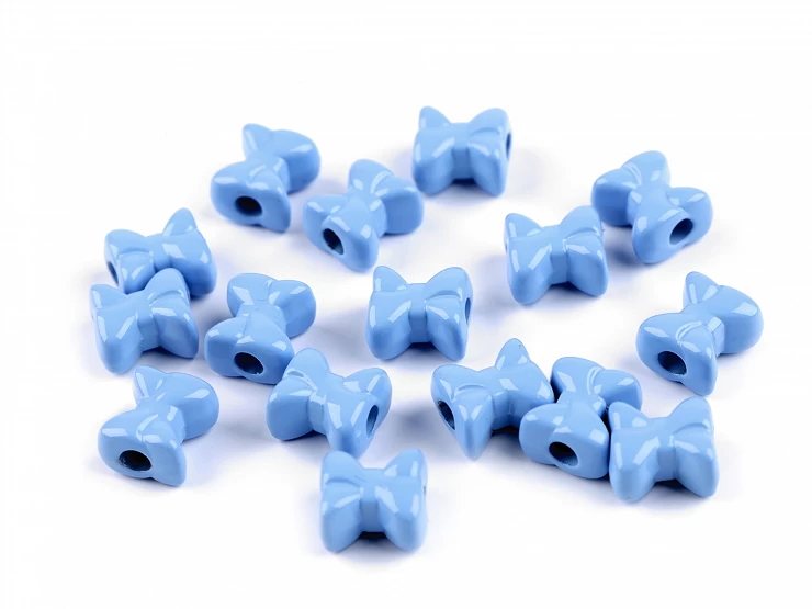 Plastové korálky mašľa 12x13 mm - 10g