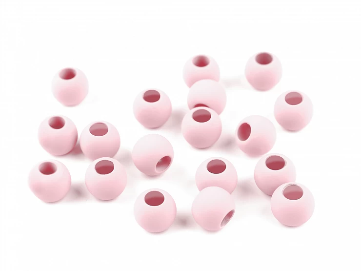 Plastové korálky matné, pogumovaný povrch Ø12 mm - 10g