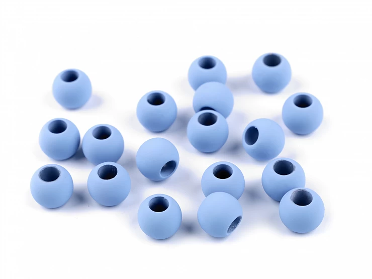 Plastové korálky matné, pogumovaný povrch Ø12 mm - 10g