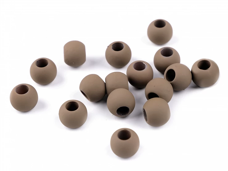 Plastové korálky matné, pogumovaný povrch Ø12 mm - 10g