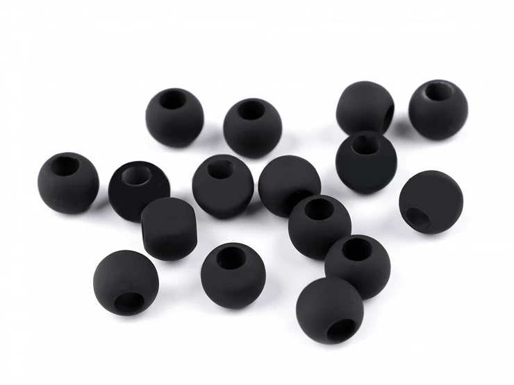 Plastové korálky matné, pogumovaný povrch Ø12 mm - 10g