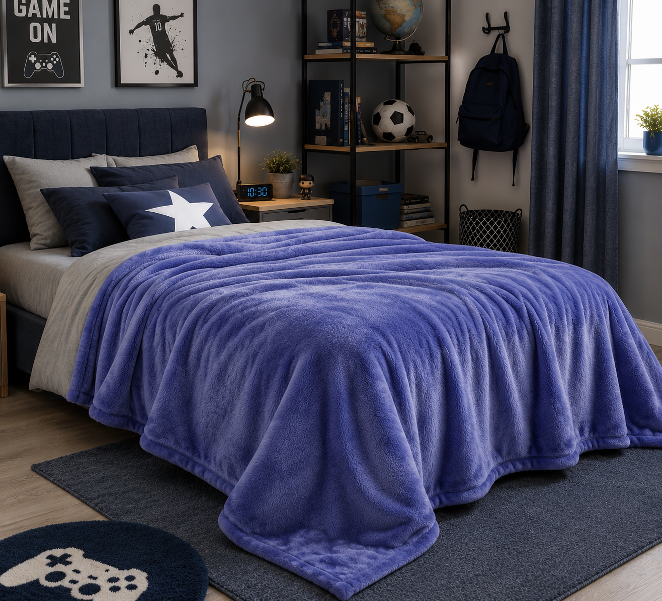 FLANNEL FLEECE MODRÝ