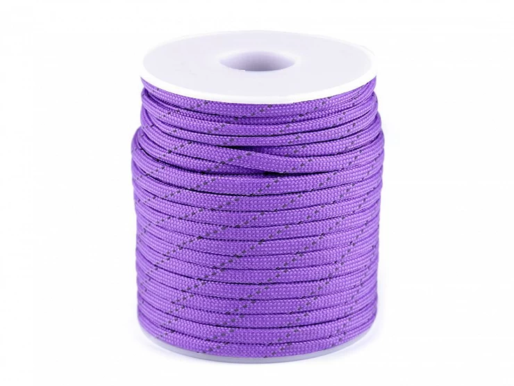 Padáková šnúra Ø4 mm s reflexnou niťou - 5 m