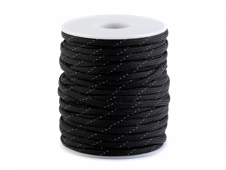 Padáková šnúra Ø4 mm s reflexnou niťou - 5 m