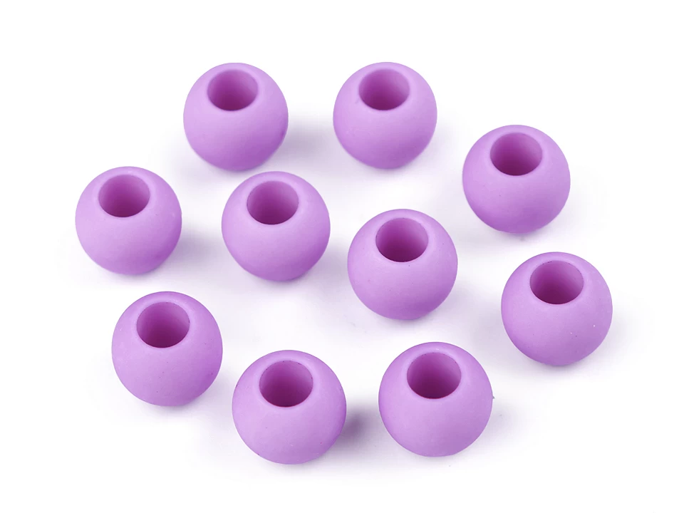 Plastové korálky matné s veľkým prievlakom / plavkové 10x12 mm - 20ks
