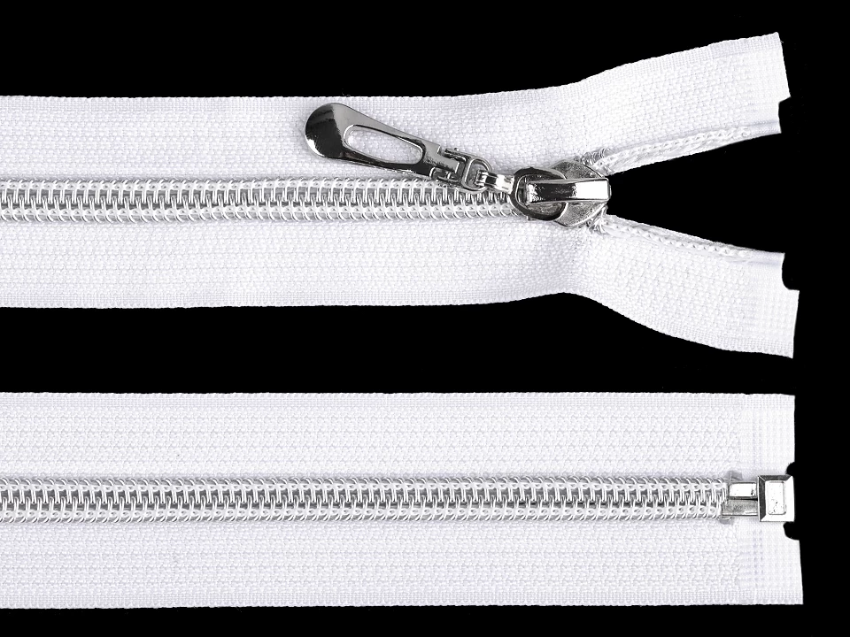 Špirálový zips so striebornými zúbkami šírka 7 mm dĺžka 65 cm-1 ks