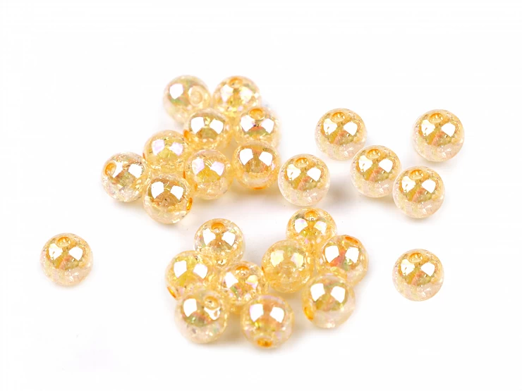 Plastové korálky s AB efektom Ø8 mm - 10g