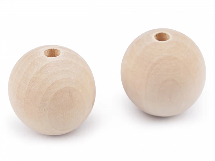 Drevené korále nelakované Ø45 mm - 2ks