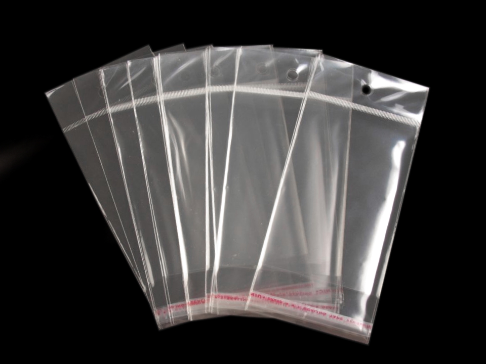 PP vrecko s lepiacou lištou a závesom 8x12 cm - 20ks