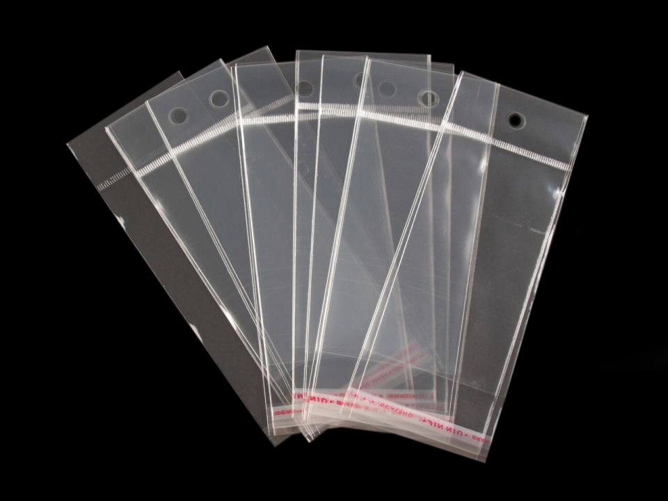 PP vrecko s lepiacou lištou a závesom 6x10,5 cm - 20ks