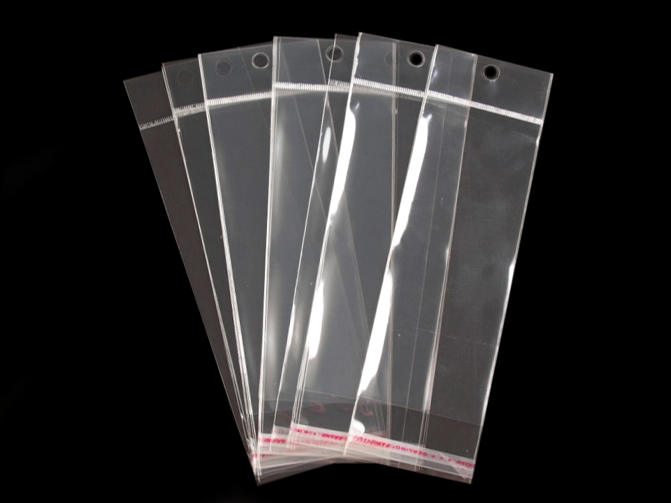 PP vrecko s lepiacou lištou a závesom 6x15 cm - 20ks