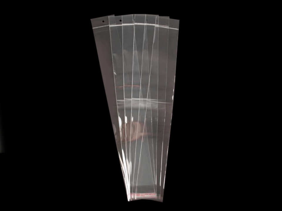 PP vrecko s lepiacou chlopňou a závesom 7x45 cm - 20ks