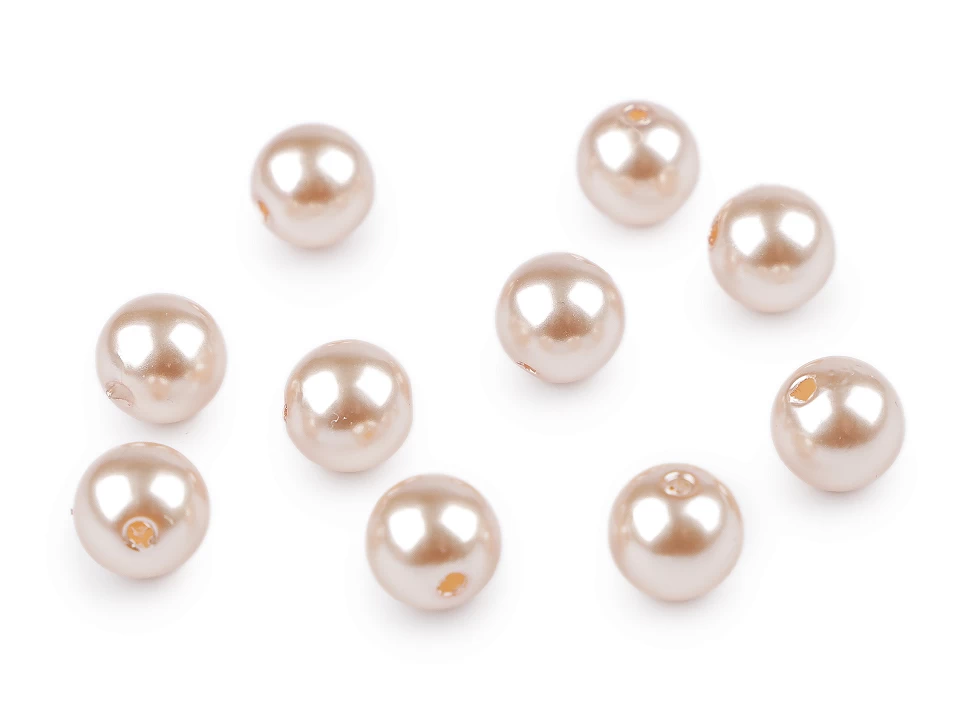 Plastové voskové koráliky / perly Glance Ø10 mm - 20g