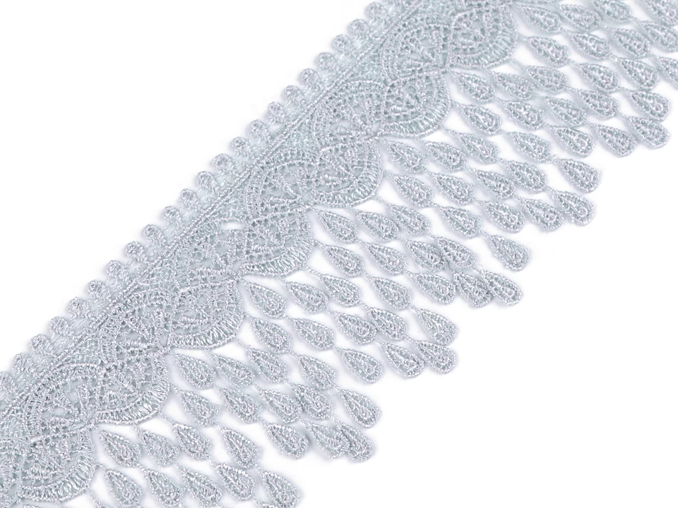Vzdušná čipka so strapcami šírka 80 mm -1m