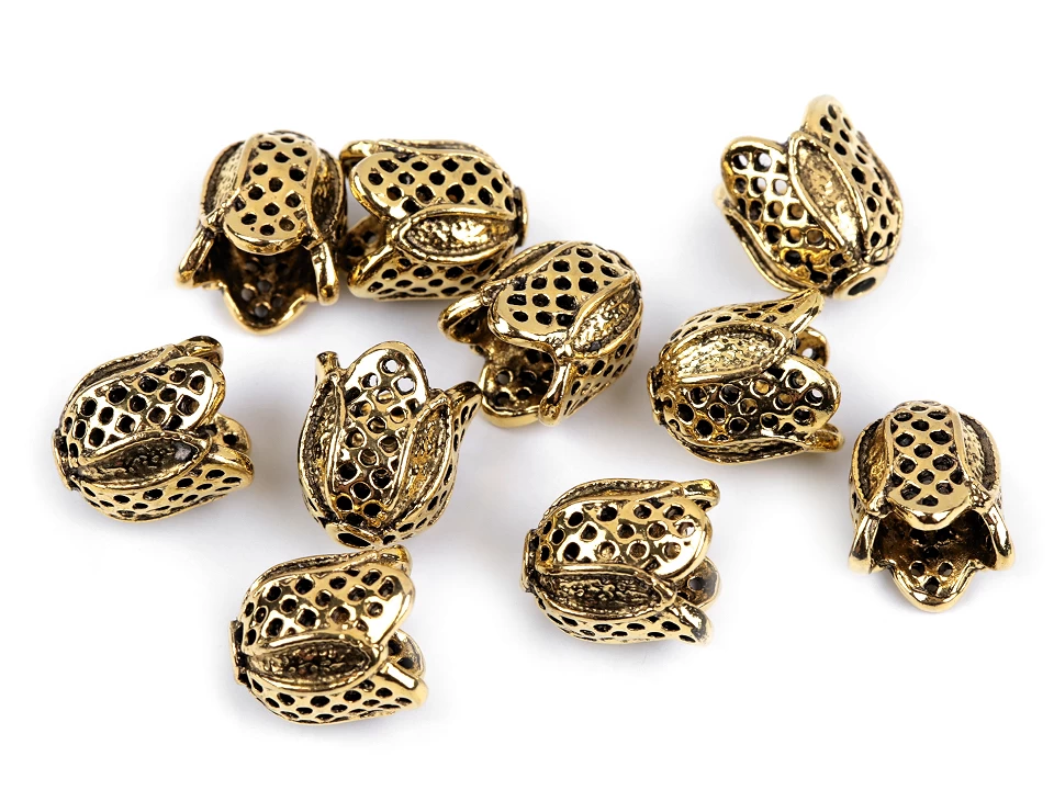 Koncovky na šnúrky / dekoračné kaplíky 12x12 mm- 2ks