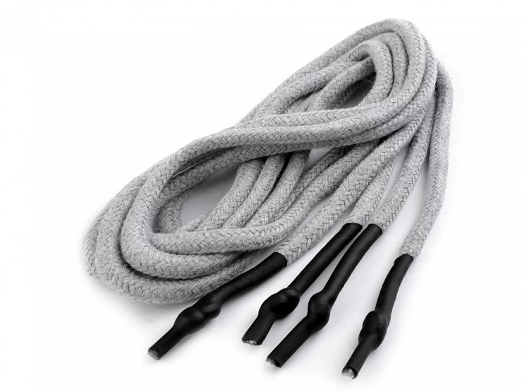 Odevná šnúra s koncovkami do kapucní, dĺžka 130-140 cm - 2ks