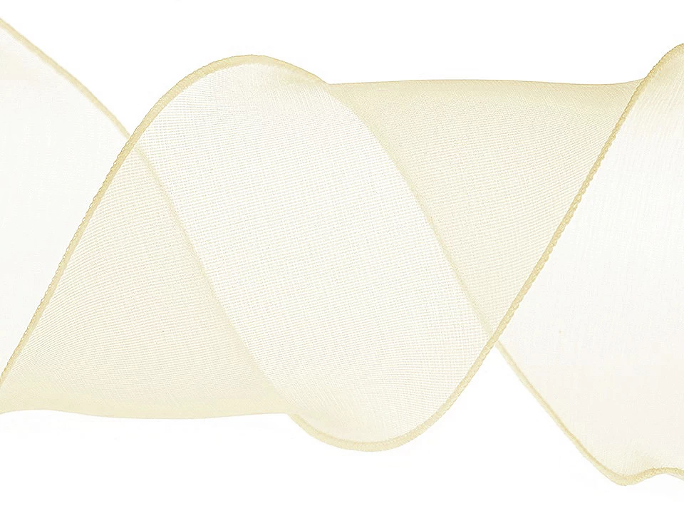Organzová stuha s perleťovým leskom šírka 80 mm-1m