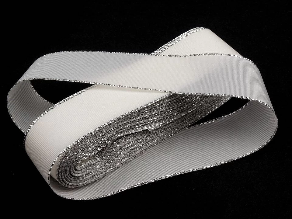 Stuha taftová s lurexom šírka 25mm -10m