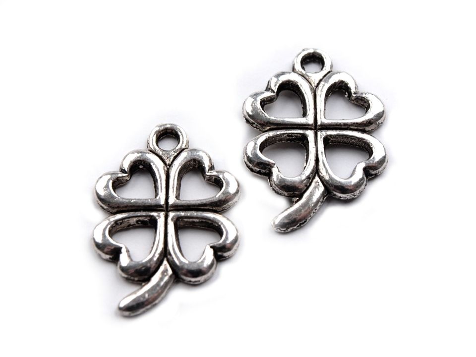 Prívesok štvorlístok 15x21 mm - 5 ks