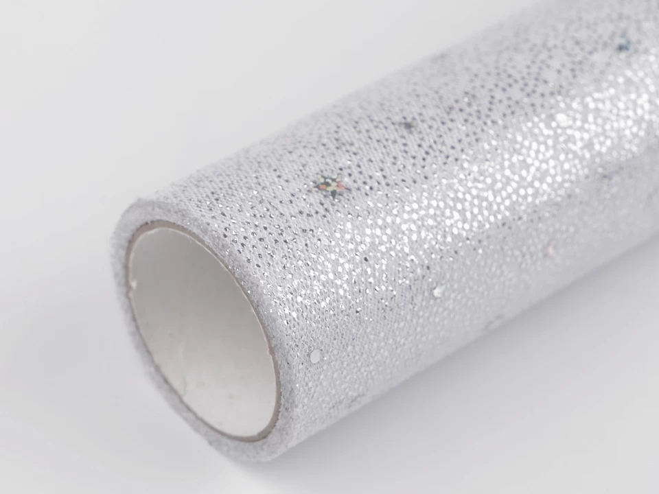 Tyl dekoračný elastický s glitrami šírka 48 cm -4,5m