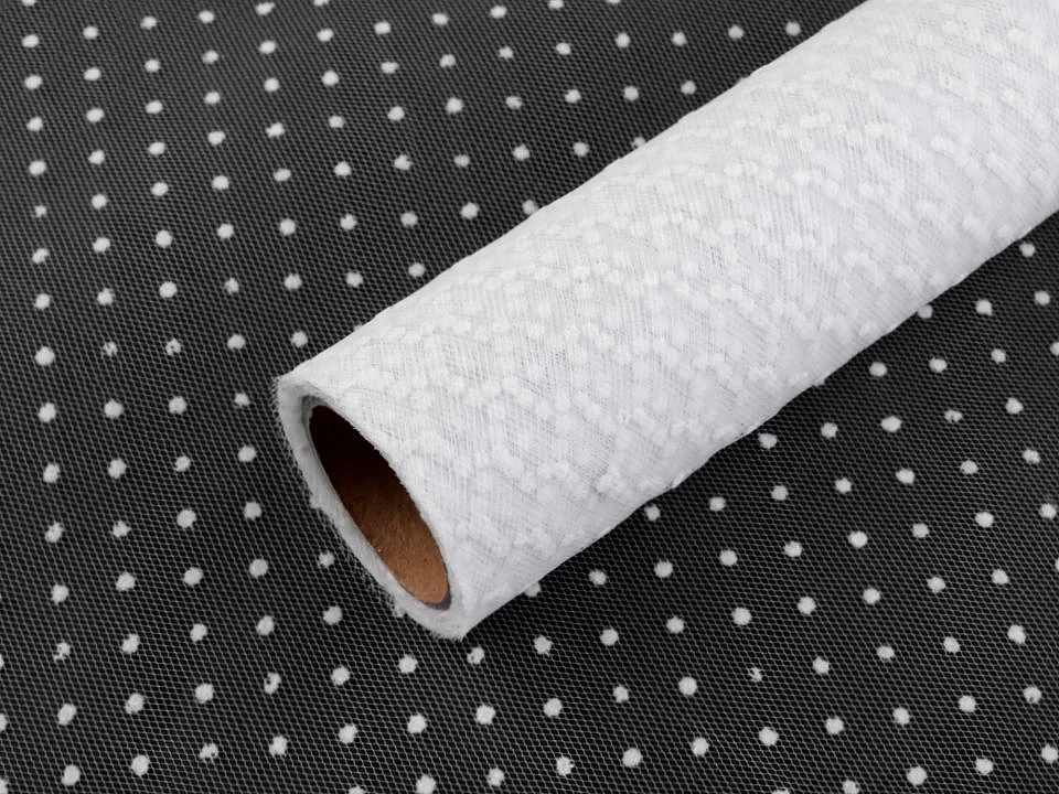 Tyl dekoračný s bodkami šírka 50 cm -4,5m