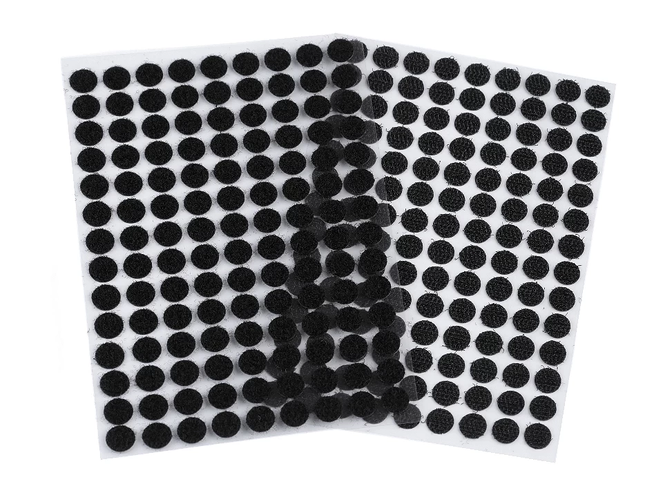 Suchý zips samolepiaci kolieska Ø10 mm -1kar.